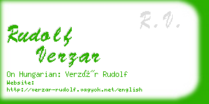 rudolf verzar business card